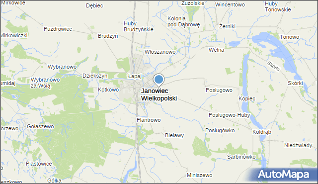 mapa Janowiec-Wieś, Janowiec-Wieś na mapie Targeo